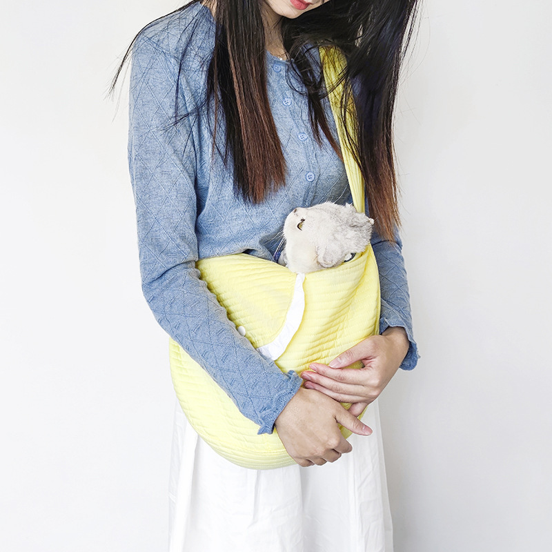 Pet cat bag: Simple and cute, lace cat canvas bag, portable, large, crossbody single-shoulder bag for going out pic 8