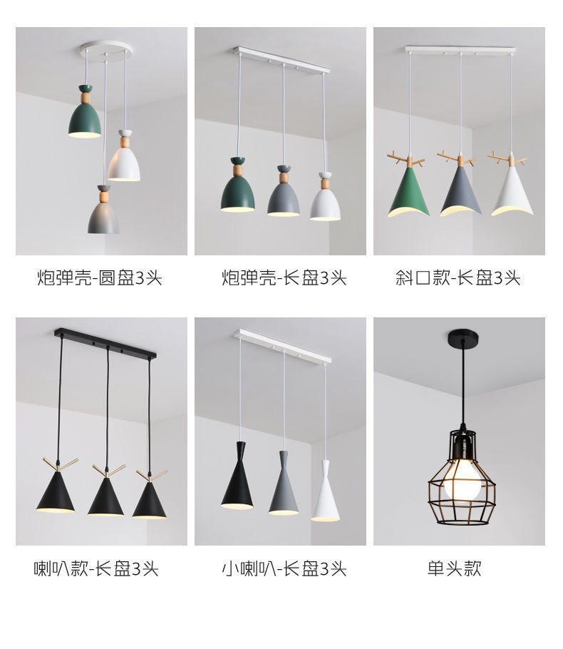 Restaurant chandelier, three-head table lamp, modern bar counter, small, simple and creative Nordic led dining room wholesale lighting fixtures pic 4