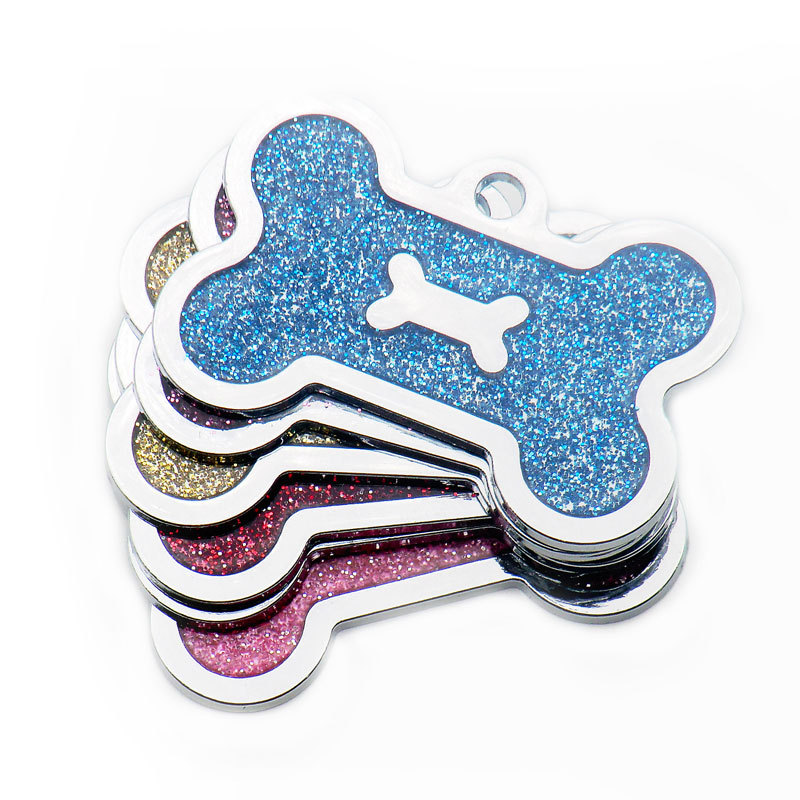 Spot metal aleación de zinc doble hueso forma dog tag id productos para mascotas goteo colgante rotulación láser identificación pic 5
