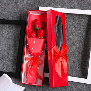 三八节花束礼盒pvc礼盒金箔香皂花礼物店庆赠品毕业季七夕节礼物详情8