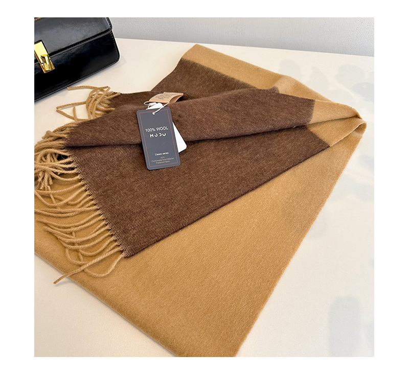 2023流苏拼色羊毛围巾双面披肩两用情侣外搭保暖围脖冬详情13
