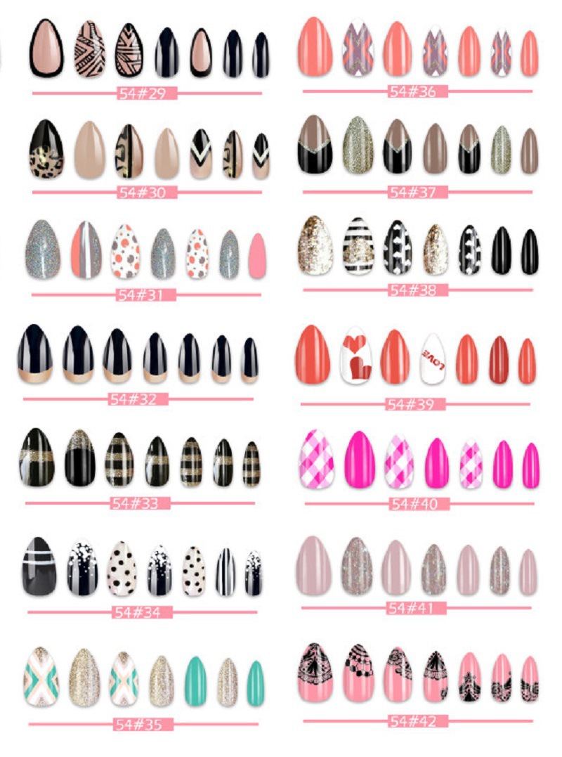 Hand-worn nails, nail tips, pointed teardrop nails, detachable fake nail patches, direct sales from European and American export manufacturers, exclusively for export pic 4