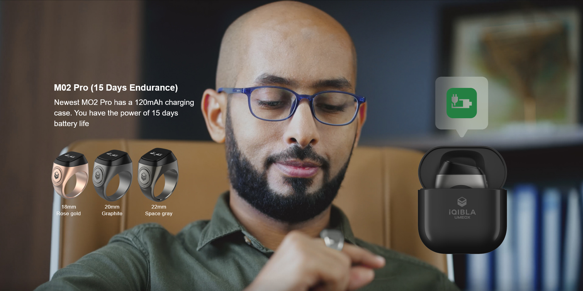 m02pro Metal Smart Bluetooth ring counter iqibla zikr ring counter tassbee pic 1