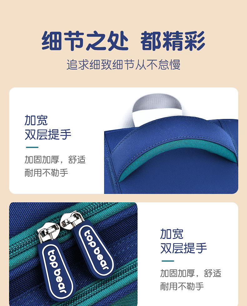 新款托比熊小学生书包1至6年级男女儿童双肩包耐磨减负大容量印字详情13