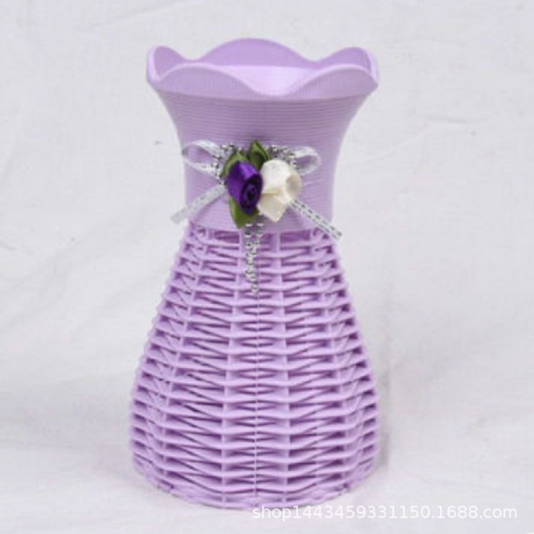 Imitation rattan woven vases, Nordic style, fresh and creative living room ornaments, home decoration flower arrangement factory in stock pic 5
