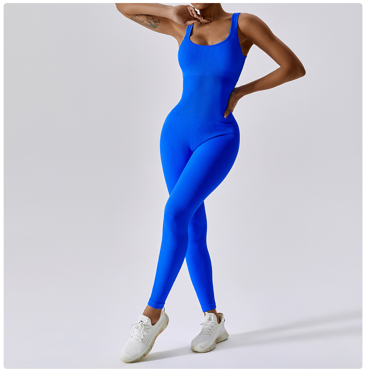 Spring European and American seamless one-piece yoga dress, dance belly tightening and body shaping exercise elastic tight one-piece dress 6848 pic 9