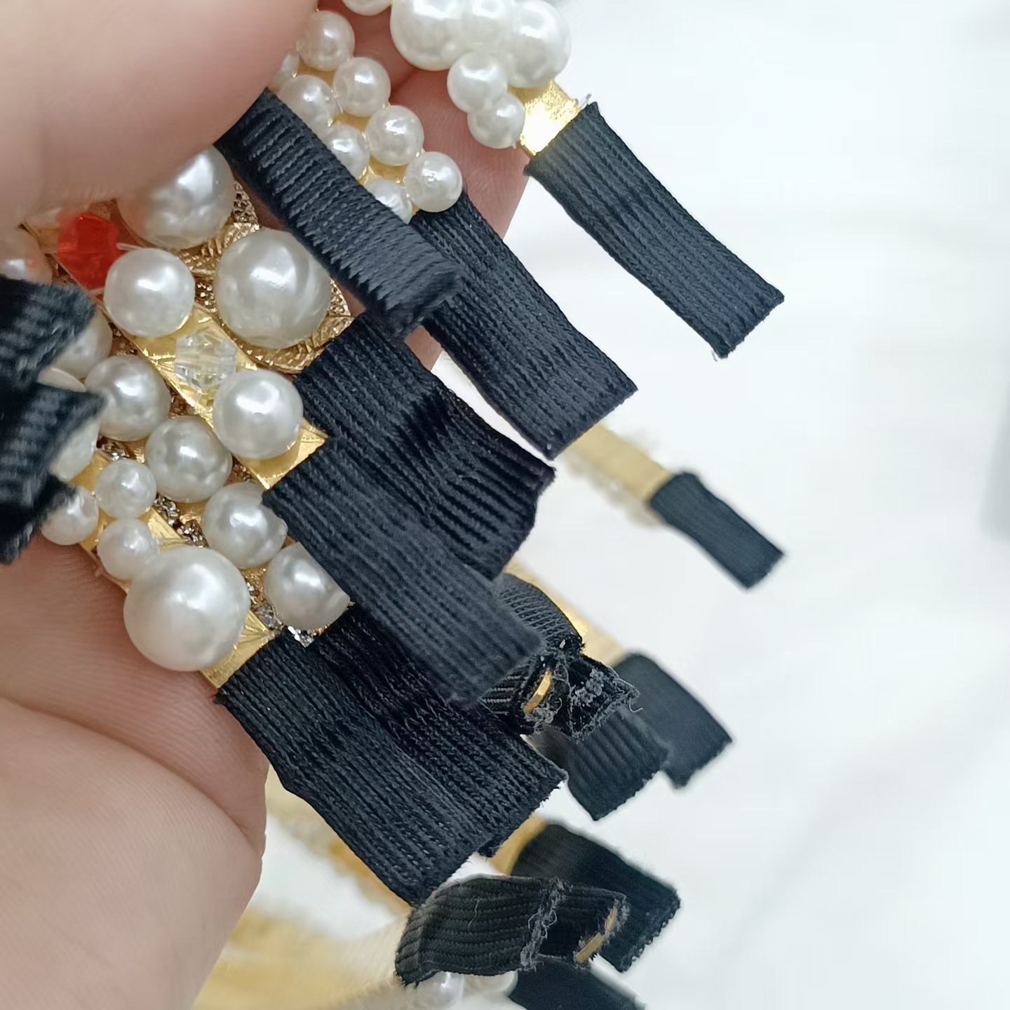 Pearl hairband for women, Super fairy French headband, hair tie, new style 2024, elegant high headband for the top of the head, external pressure hairpin headwear pic 18