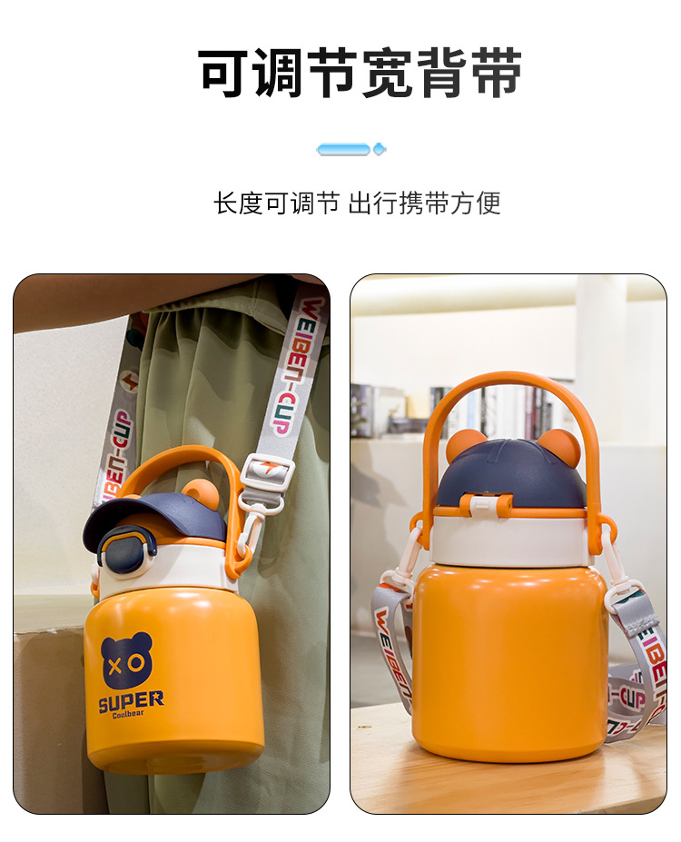 新款网红儿童保温杯可爱便携学生吸管杯316不锈钢大容量水杯详情14