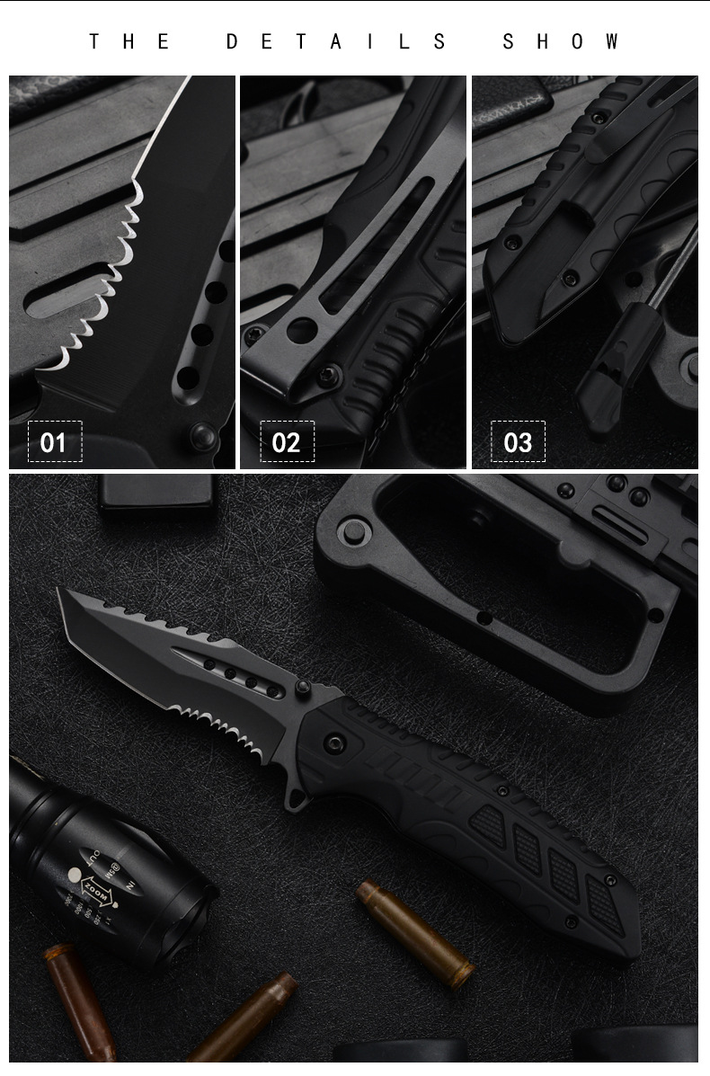 Mini folding knife, outdoor knife, survival knife for the wild, sharp short knife, height-resistant hard fruit knife pic 7