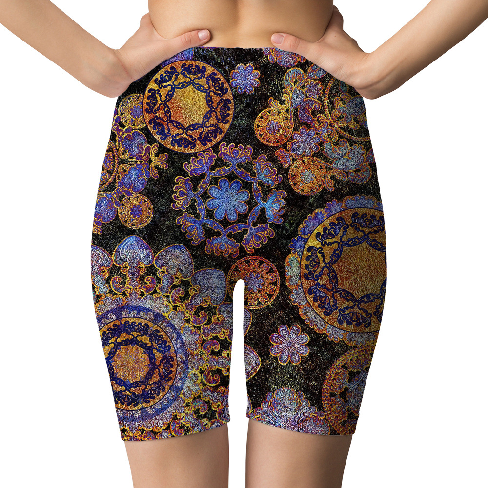New 3D digital printed starry sky sports yoga capri shorts for cross-border Amazon from Europe and America. Please provide the printed image pic 49