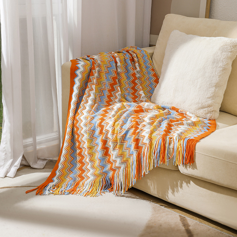 Bohemian sofa blanket, cover blanket, Nordic blanket, summer knitted blanket, office nap blanket, air-conditioned blanket, lap blanket pic 32