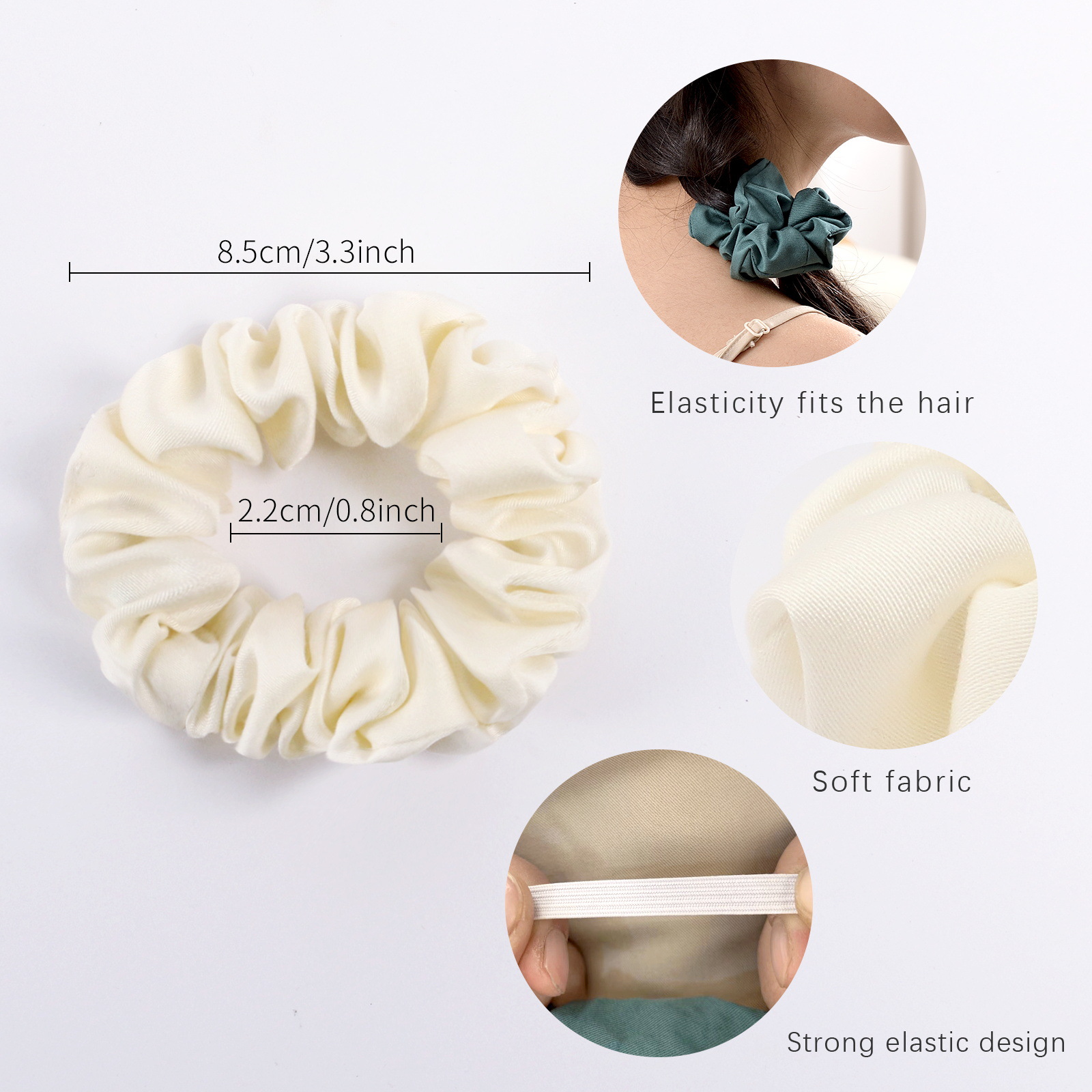 Satin French large intestine hair band, solid color hair band, hair tie, versatile hair accessory for ladies, can be tied into a ponytail large intestine hair band pic 5