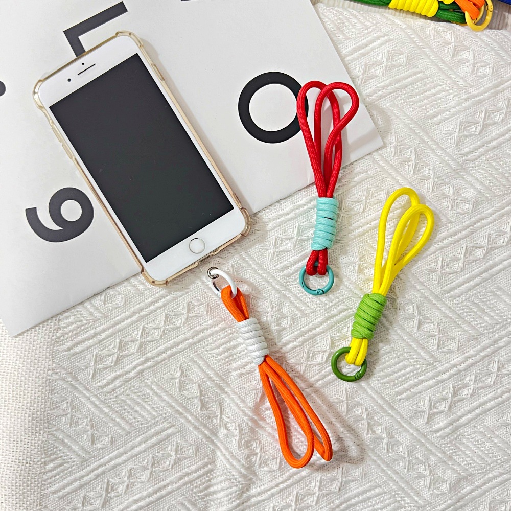 手机挂绳多巴胺色手腕带彩色编织手绳汽车钥匙手机壳防丢短绳挂件详情14