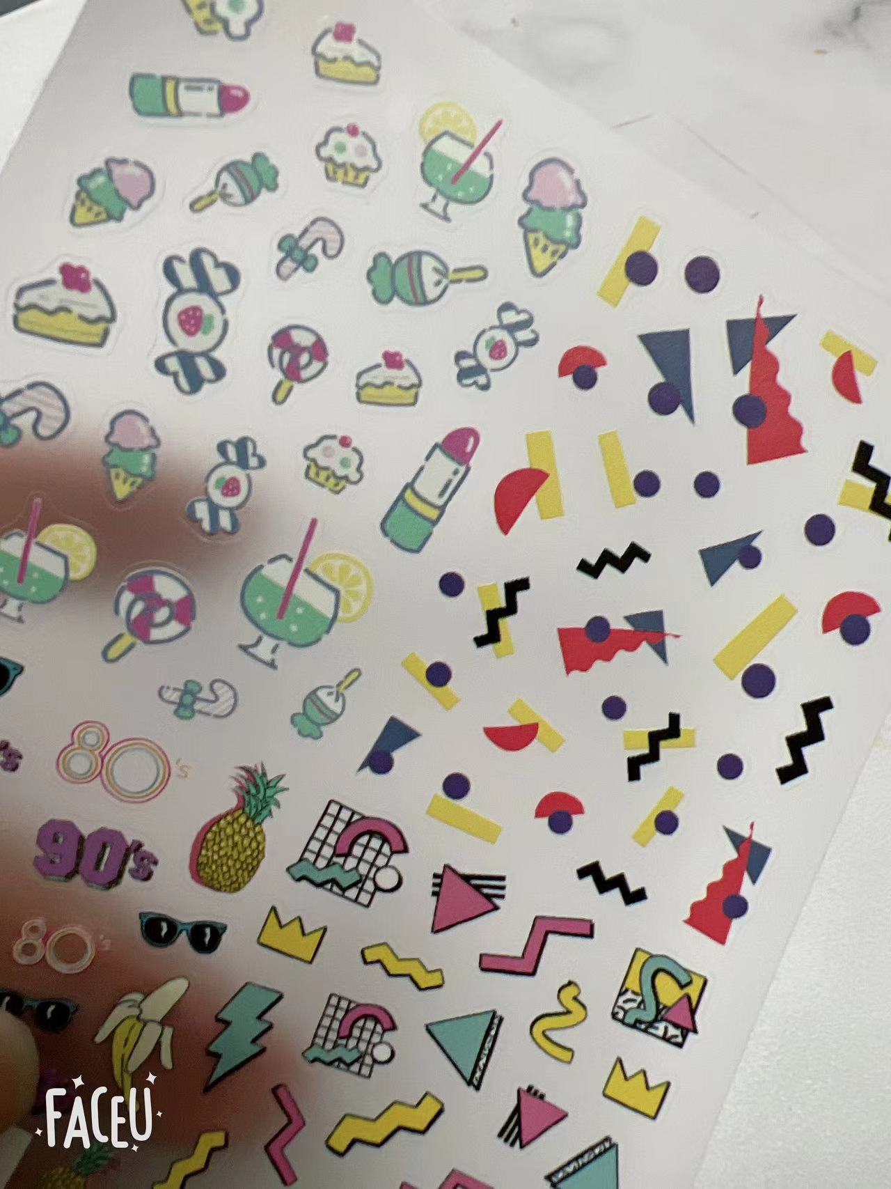 Customized rose Japanese-style nail stickers, cola, pineapple, candy, ice cream and other fresh and cute stickers from the manufacturer pic 13