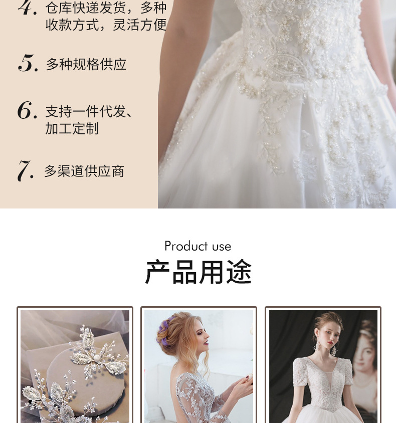 New three-dimensional hollowed-out floral lace wedding dress and performance dress lace diy floral accessories lace applique flower pieces pic 3
