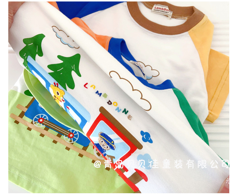 儿童短袖t恤夏装火车半袖日系卡通儿童插肩短袖潮牌外贸童装批发详情29