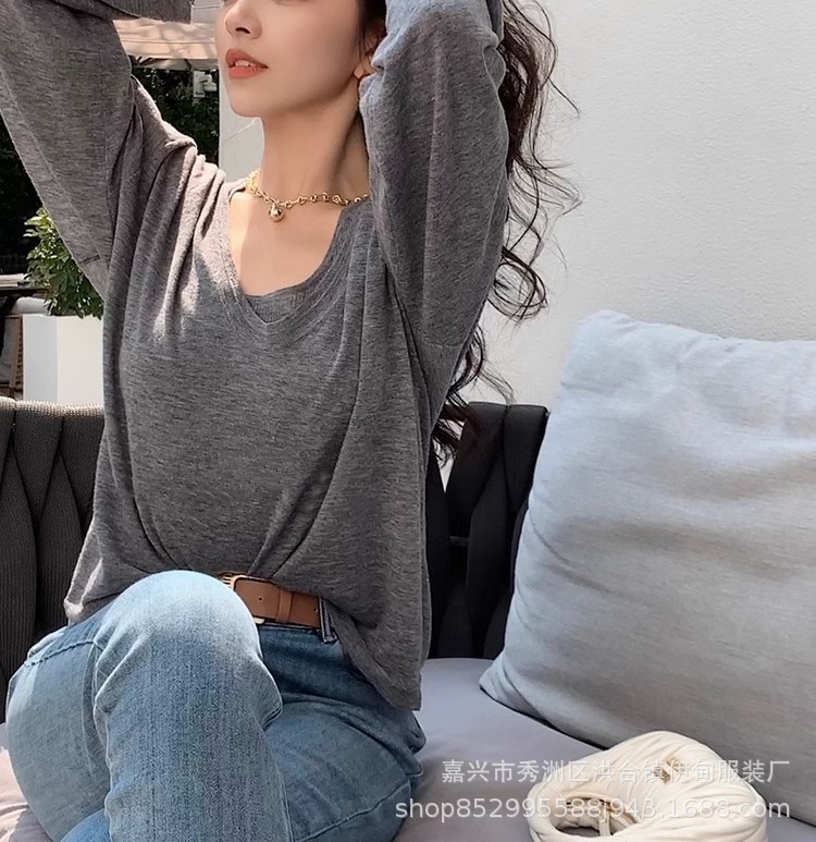 A two-piece set of woolen sun protection long-sleeved knitted top and vest for women in Spring/Summer 2024, featuring a thin, loose and casual cardigan T-shirt pic 14