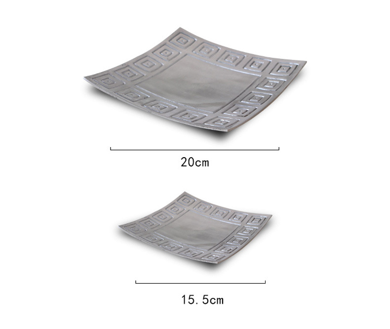 现货批发欧式蜡烛垫方形回纹复古烛台创意家居客厅桌面装饰蜡烛盘详情5