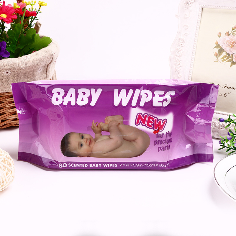 一次性宝宝湿纸巾80抽婴儿湿巾  婴儿手口湿巾擦屁屁清洁湿巾批发详情7