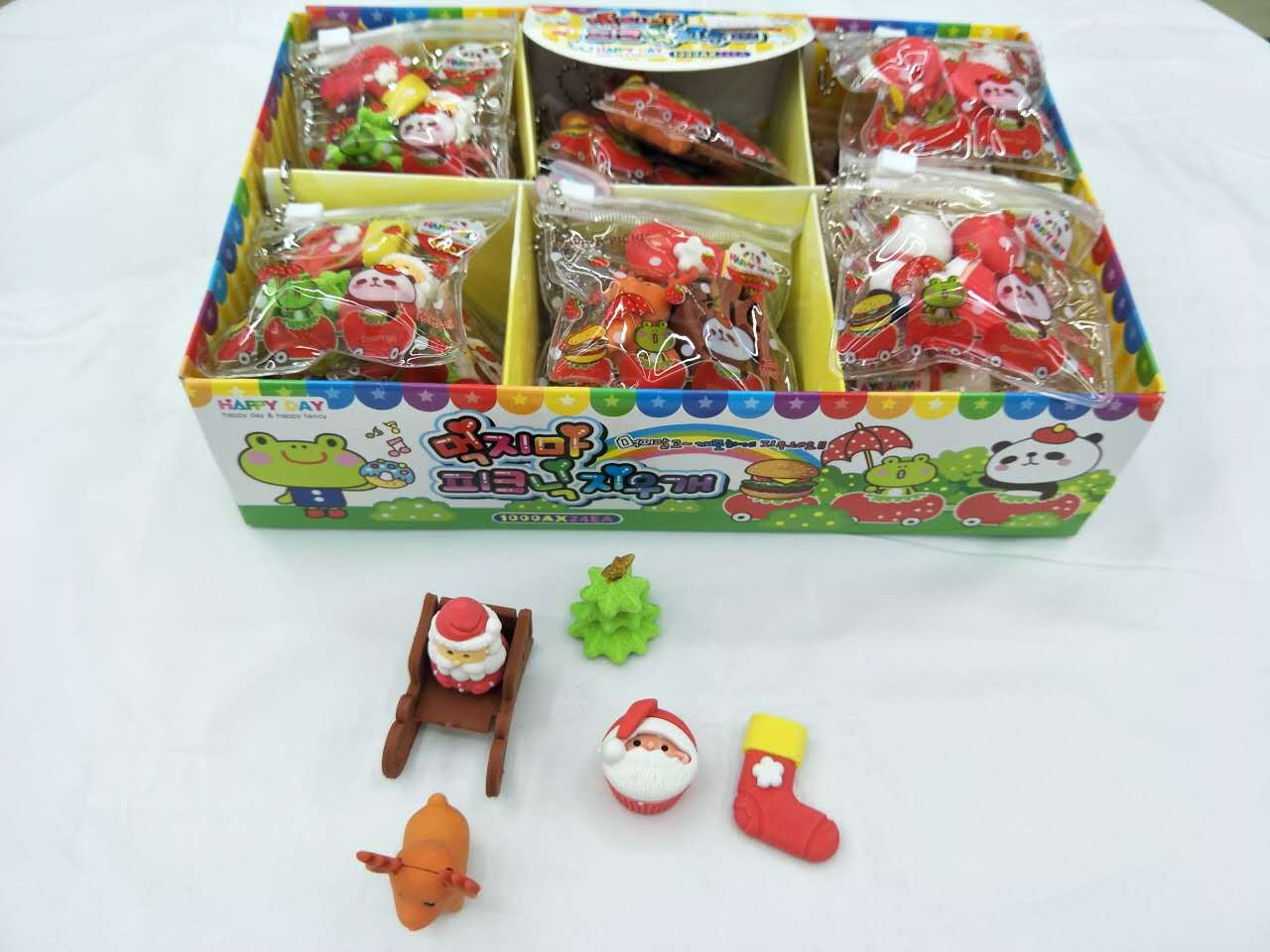 厂家定做小咕咚拉链袋装 圣诞小人帽子靴子造型套装学生奖品批发详情10