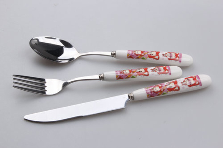 陶瓷柄不锈钢勺子高颜值创意卡通儿童西瓜勺家用咖啡冰淇淋雪糕勺详情26