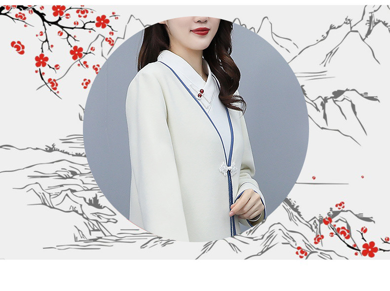 Retro woolen coat for women, mid-length, autumn and winter 2021 new style Chinese style, elegant and loose, slimming overcoat pic 4