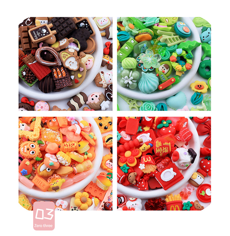 外贸高货色系配件 diy奶油胶自制手机壳水杯贴发夹饰品树脂材料详情27