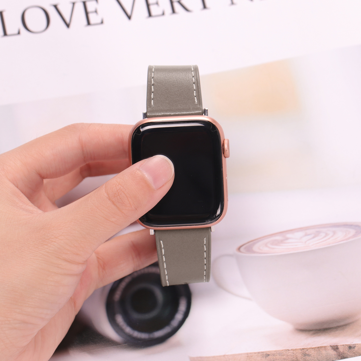 适用苹果Apple watch真皮表带 iwatch时尚经典百搭多色男女款表带详情30