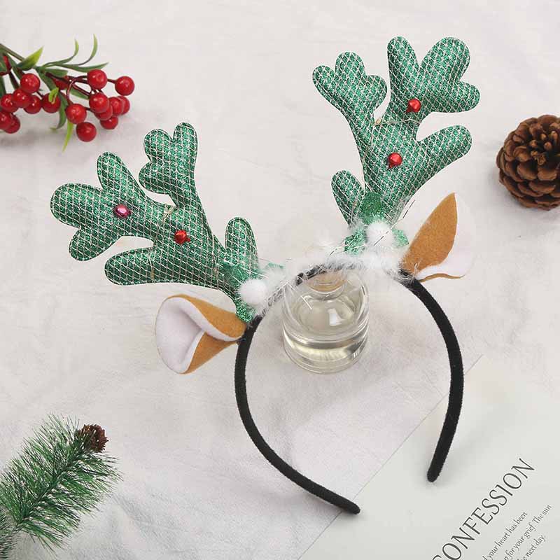 European and American Christmas glowing headbands, reindeer antler headwear, party headbands, Christmas small gifts, party performance dress-up headbands pic 7