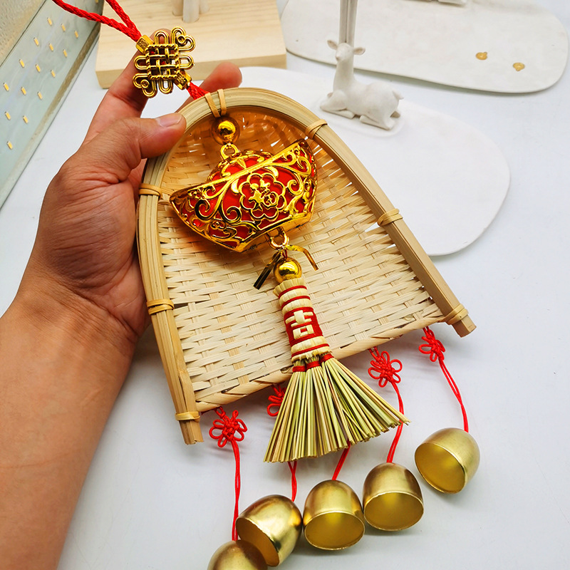 Copper coins, small brooms, dustpans, hanging ornaments, door decorations for moving into a new home, indoor hanging ornaments, TV wall decorations for the Qingming and Dragon Boat festivals pic 22
