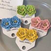 The popular frosted brushed teardrop-shaped earrings on Xiaohongshu are a light luxury, niche, high-end, simple and elegant stud earrings for women pic 1