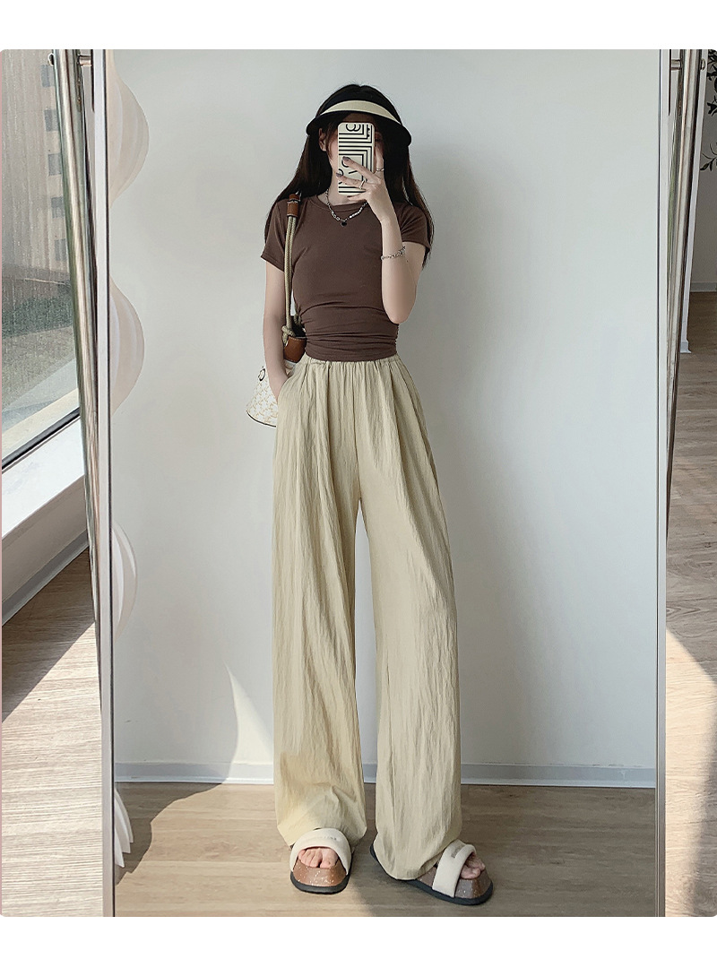 慵懒休闲24夏季新品阔腿山本裤女宽松高腰版型遮肉显瘦垂感直筒裤详情22
