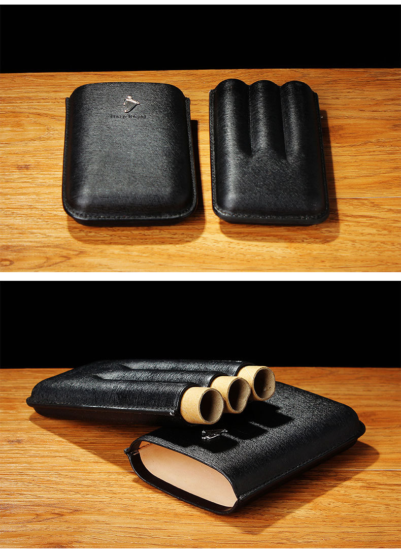 木香便携真皮雪茄套雪茄盒 两支装三支装雪茄管雪茄皮套配件批发详情21