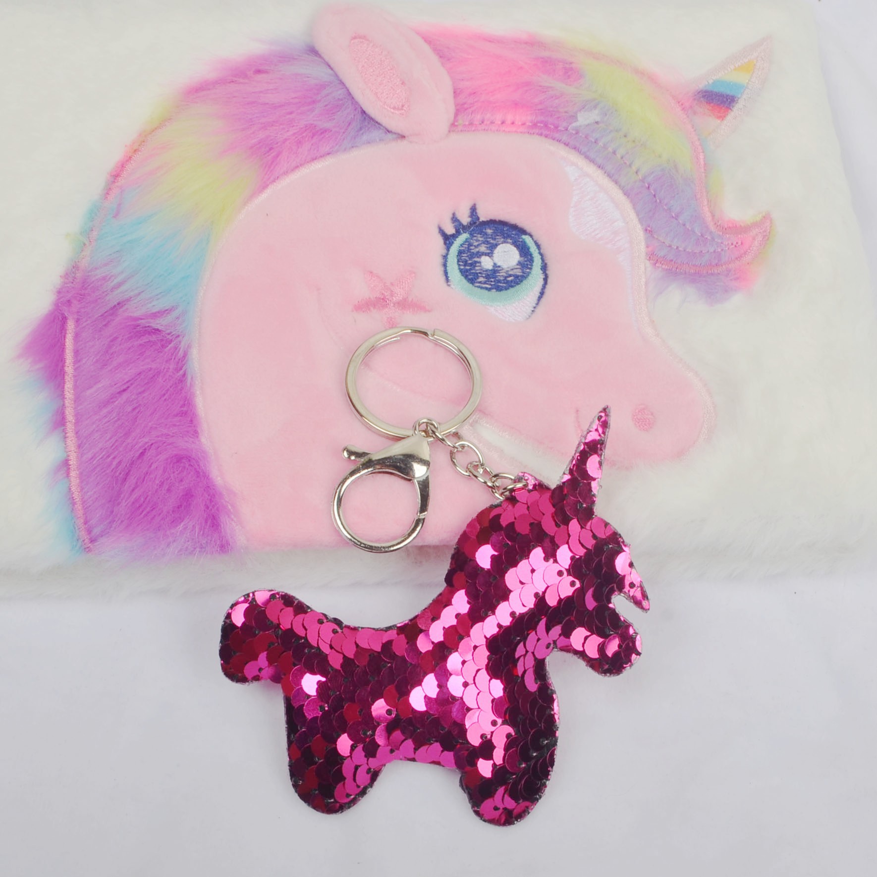 双面亮片包包独角兽海豚火烈鸟钥匙扣动物美人鱼礼品挂件跨境爆款详情30