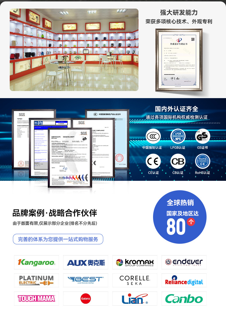 1.8L household electric kettle, double-layer anti-scald 304 stainless steel inner liner, household hotel automatic power-off boiling kettle pic 3