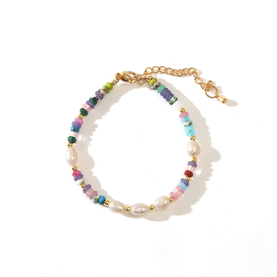 五彩石巴洛克天然淡水珍珠百搭手链小众设计轻奢手镯闺蜜学生手饰详情7