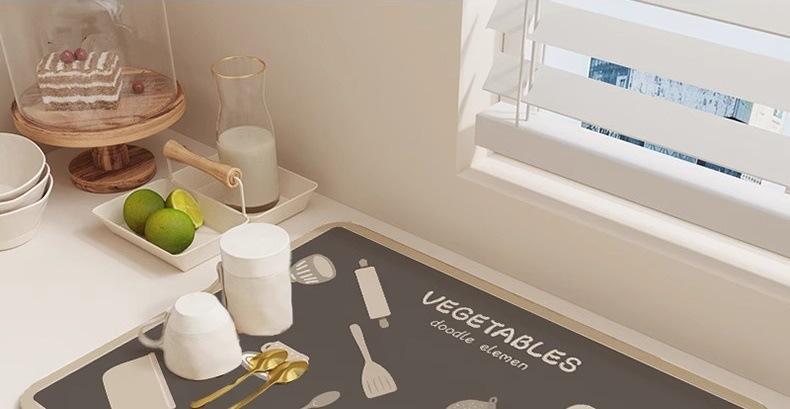 ins风厨房沥水垫吧台桌面吸水硅藻泥垫子家用耐磨可裁剪桌面杯垫详情4