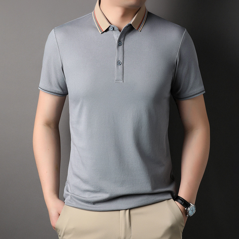 衬衫短袖男夏季新款抖快热卖轻商务中年短袖衬衫翻领修身休闲短袖详情5
