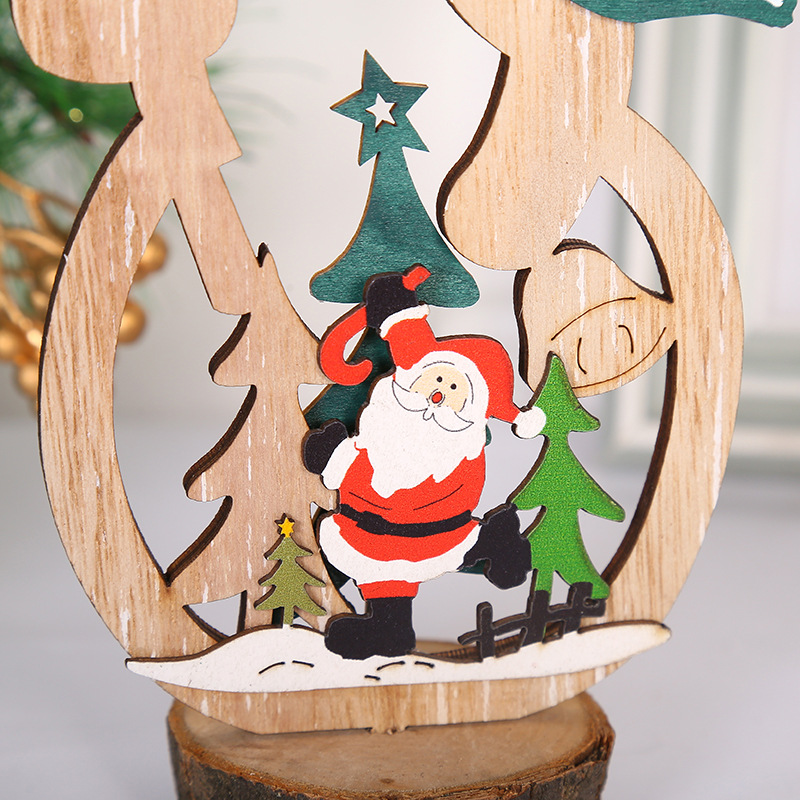 Christmas decorations, desktop ornaments, Christmas gifts, three-dimensional wooden mini Christmas tree displays pic 6