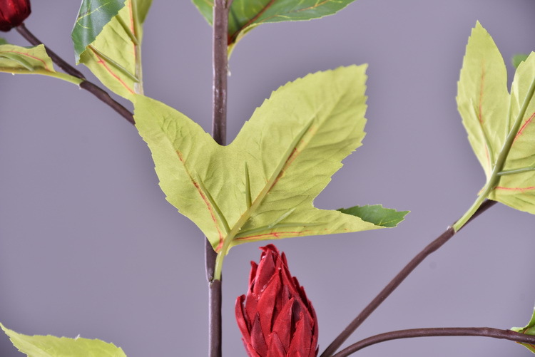 Factory direct sales of artificial hibiscus, modern and simple living room and hotel floor-standing artificial flowers wholesale, artificial roselle pic 11