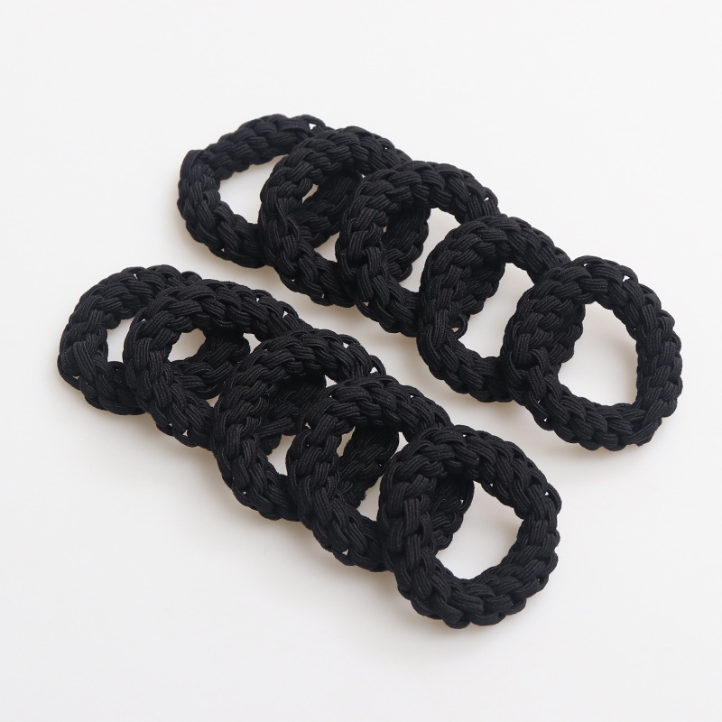 The basic thickened hair tie is simple and versatile for women. The hand-woven high-elasticity hair tie is strong and durable with leather bands pic 9