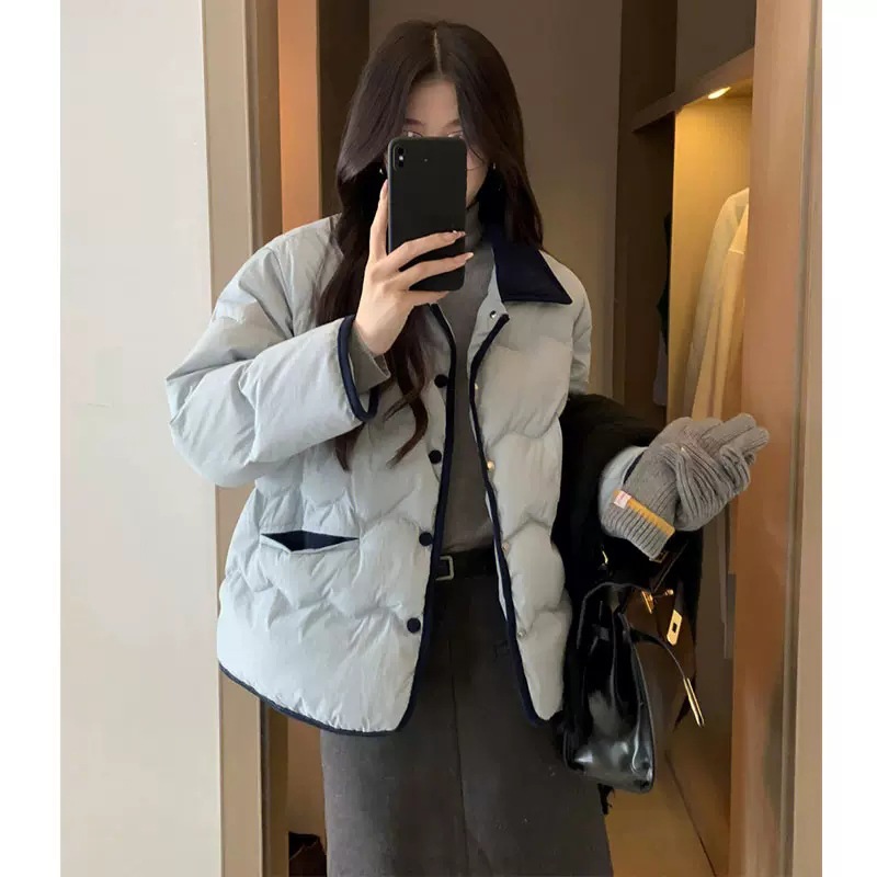 Lapel Dongdaemun light down cotton-padded jacket for women, short chanel-style cotton-padded jacket, casual coat for winter pic 2