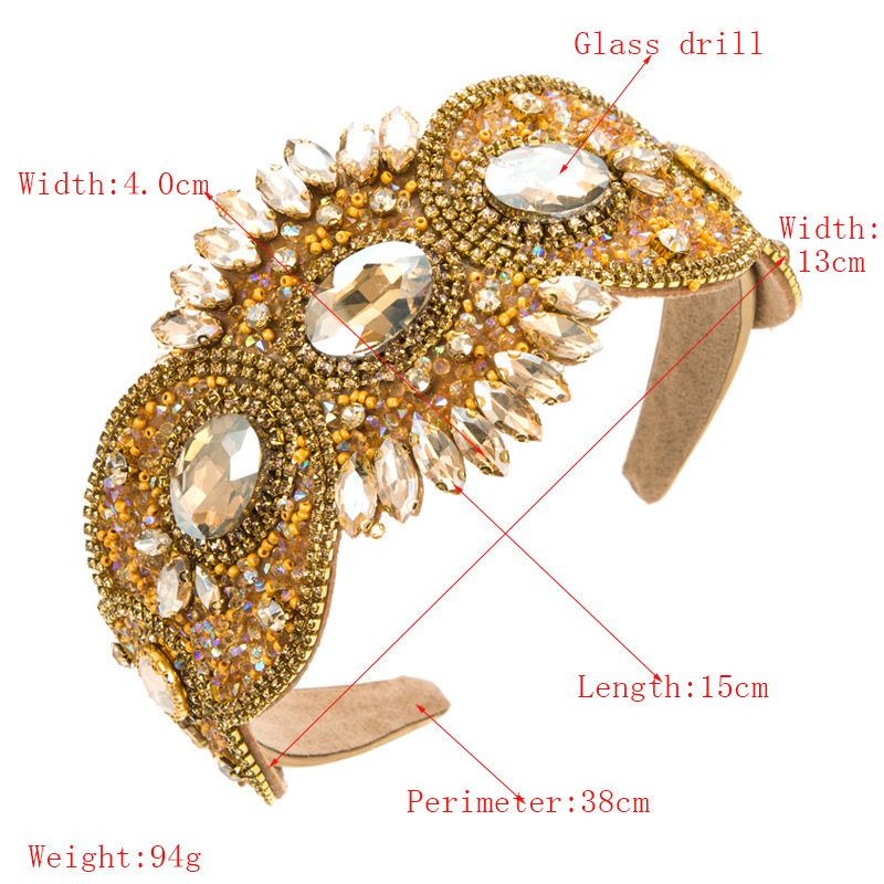 French retro, light luxury, heavy craftsmanship hair bands, high-end feel, rhinestone wide headbands, elegant hair accessories for balls, wholesale and export pic 27