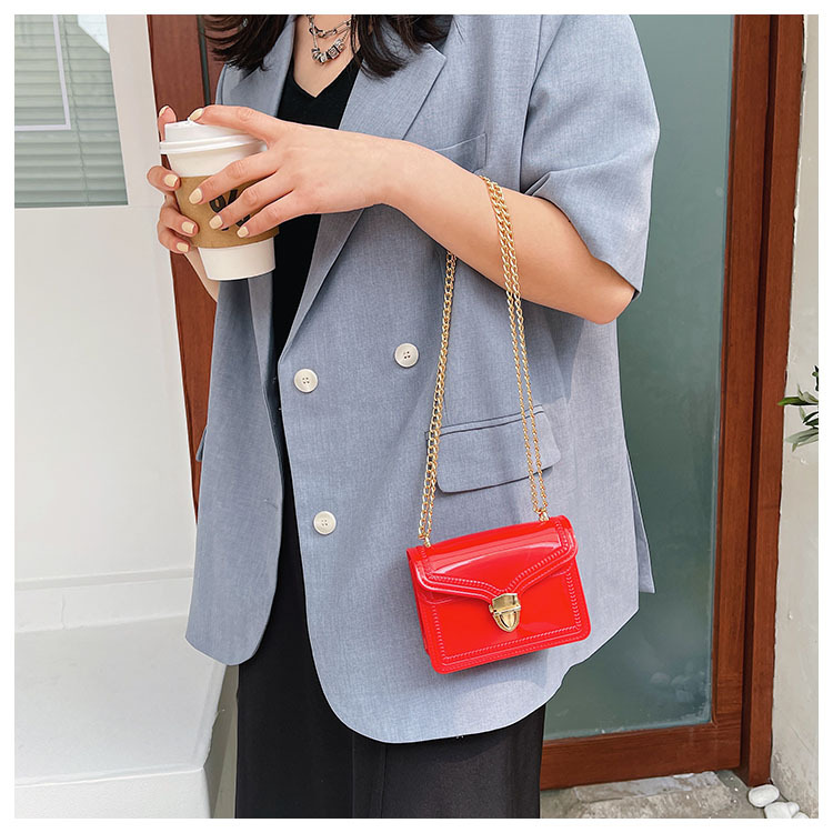 2021夏季新款PVC果冻包mini时尚花边小方包化妆包单肩斜挎ins女包详情23