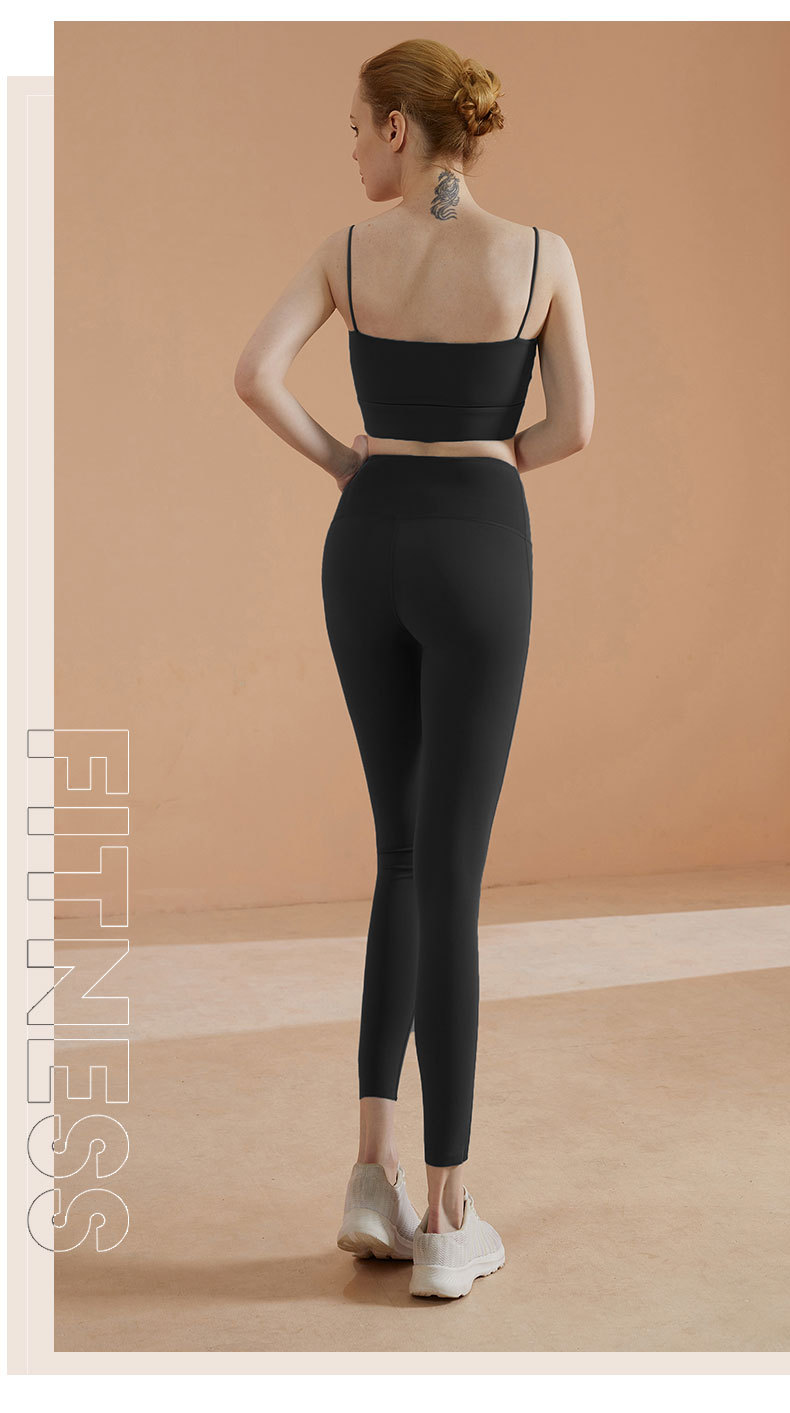 Autumn and winter Lycra nude yoga pants for women, tight height waists, elastic peach hips, lulu original factory running and fitness wear pic 45