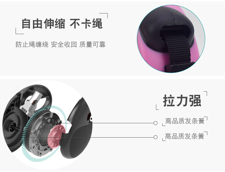 Pet supplies, pet supplies, pet leash manufacturer wholesale, retractable nylon explosion-proof dog chain, dog leash, pet automatic leash pic 6