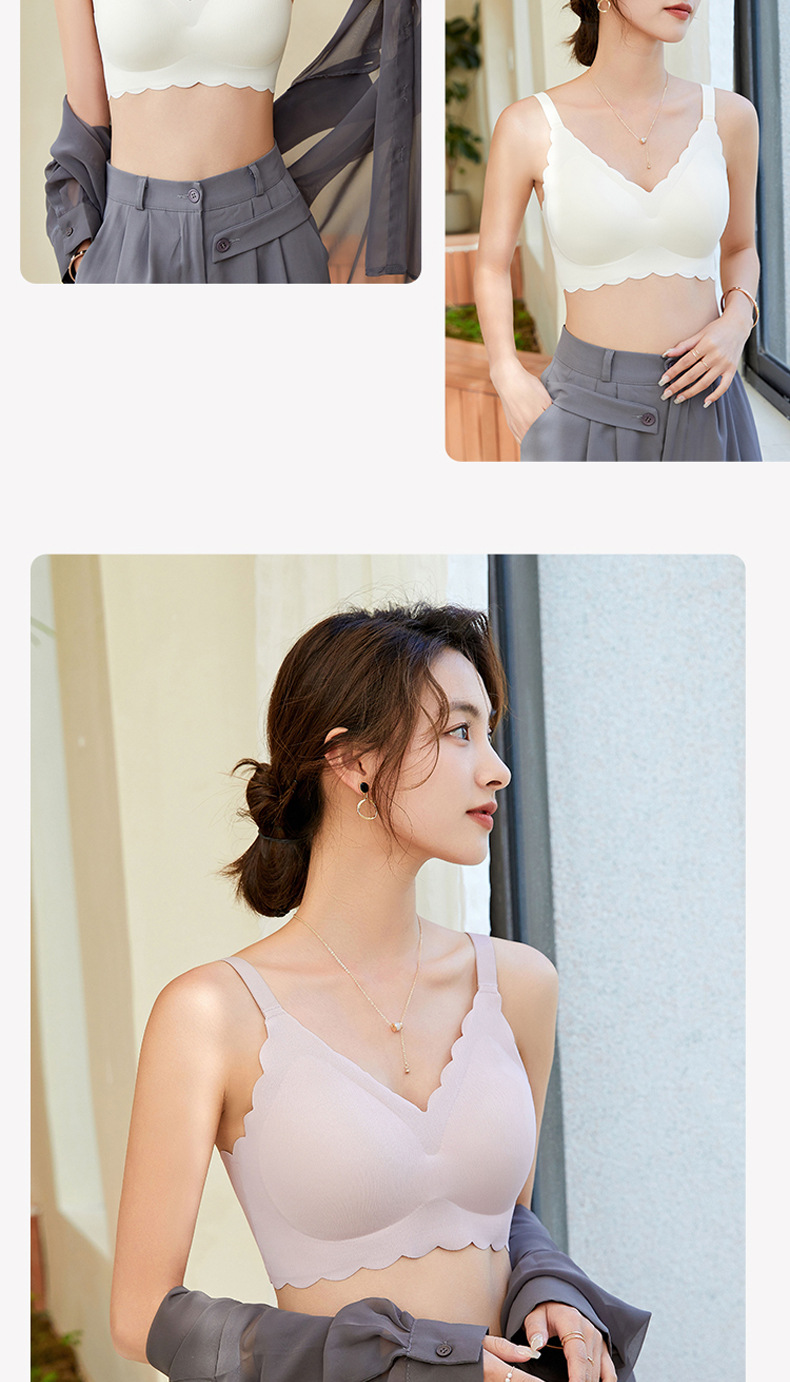 无痕女士内衣无钢圈运动薄款舒适调整型文胸聚拢大胸显小睡眠胸罩详情16