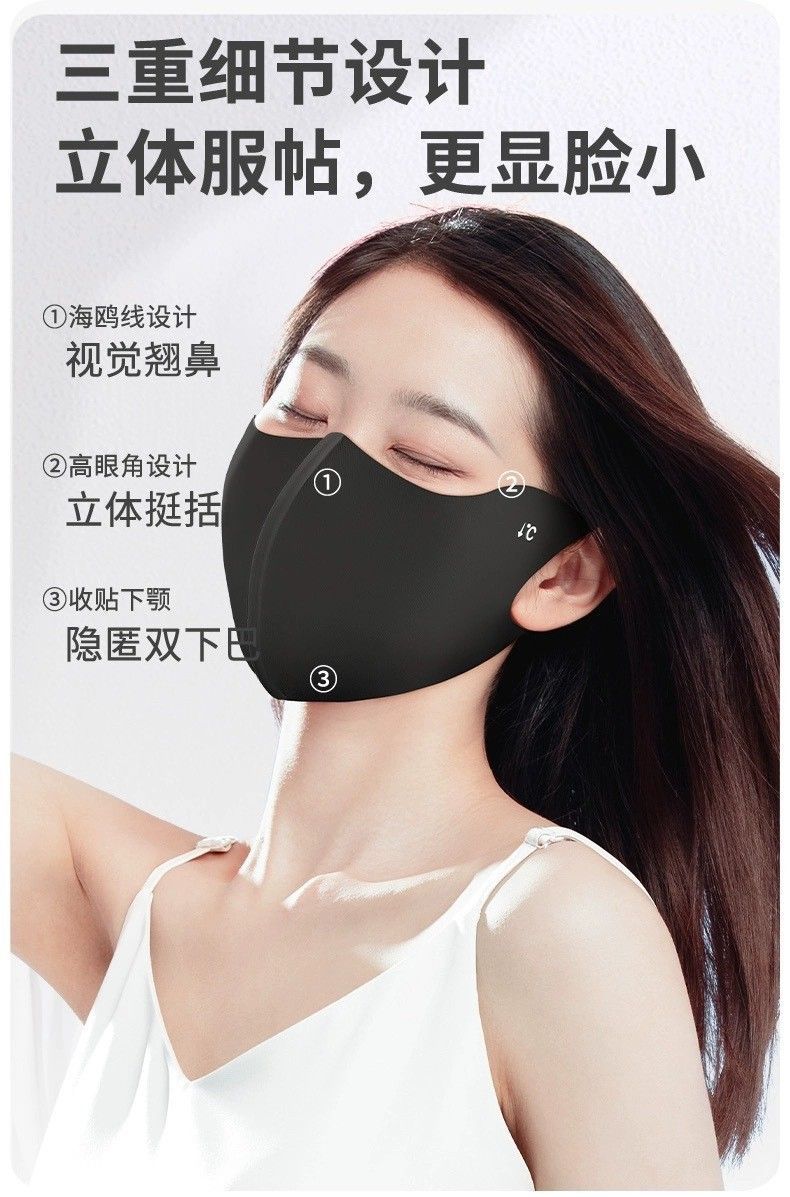 夏季防晒冰丝口罩清凉透气防护口罩凉皮防紫外线全脸遮挡护眼角详情1