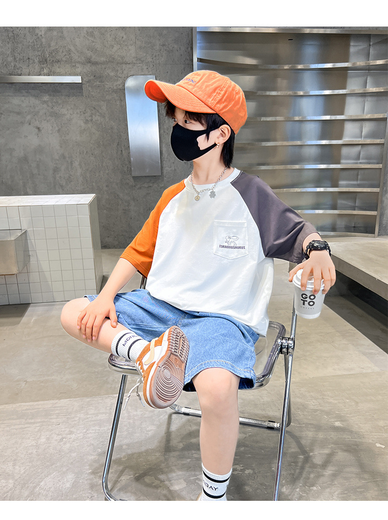 大男童夏装短袖t恤夏季薄款全棉2024新款儿童夏季半袖体恤帅气潮详情10