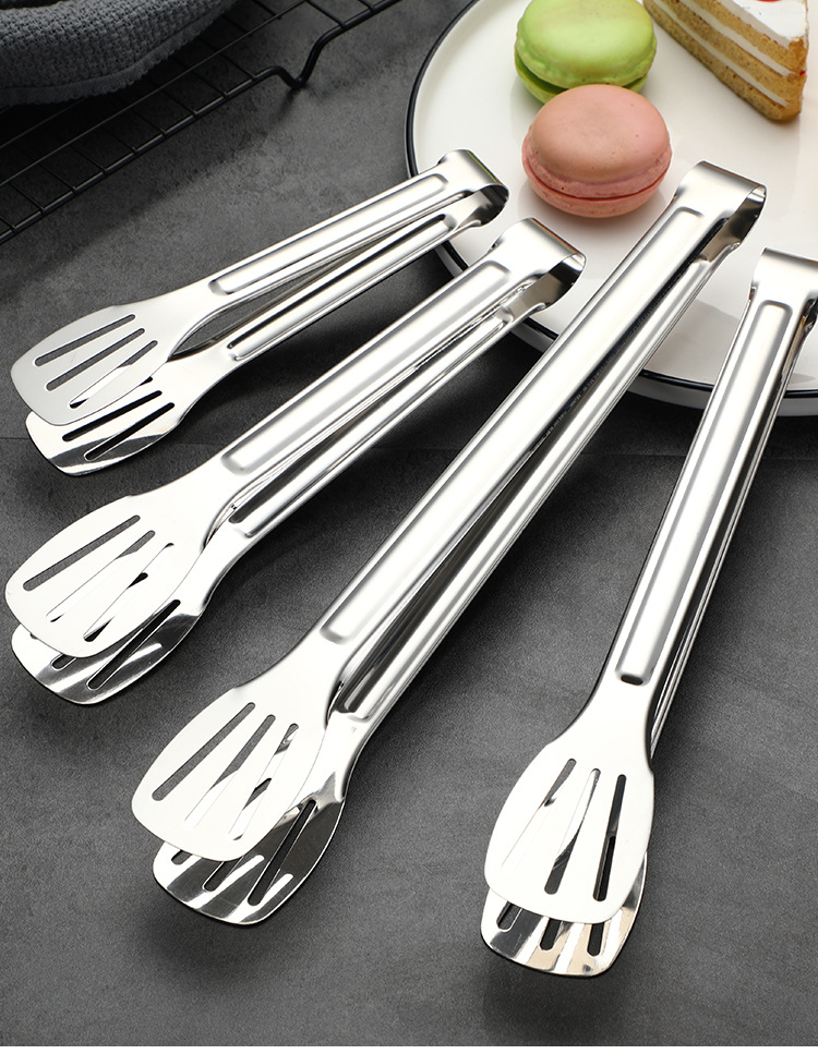 304 stainless steel food tongs, self-service fast food tongs, barbecue, baking bread, grilled meat, fried steak food tongs, meal tongs pic 12